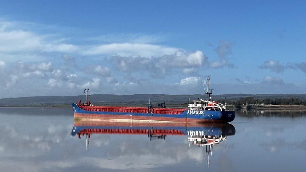 A ship on the water