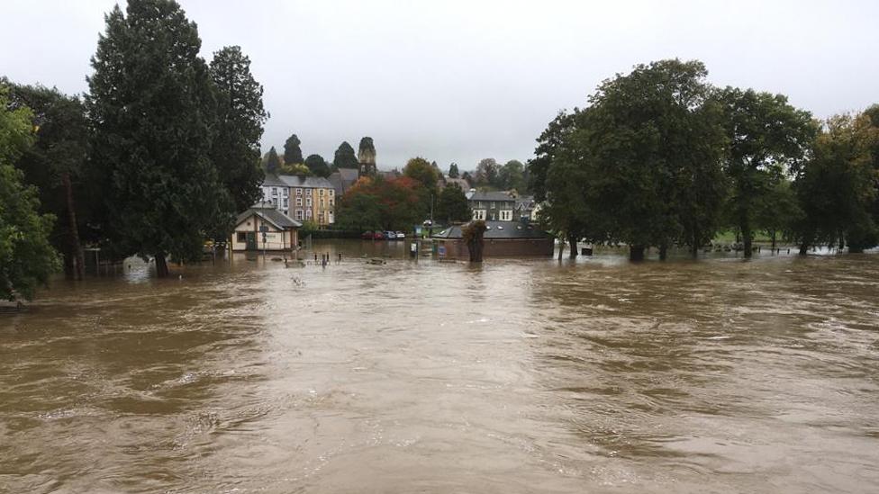 Flood-waters-in-Powys.