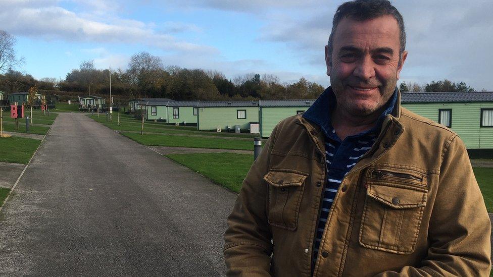 Dylan Roberts at Fron Farm site at Hendre, near Mold in Flintshire