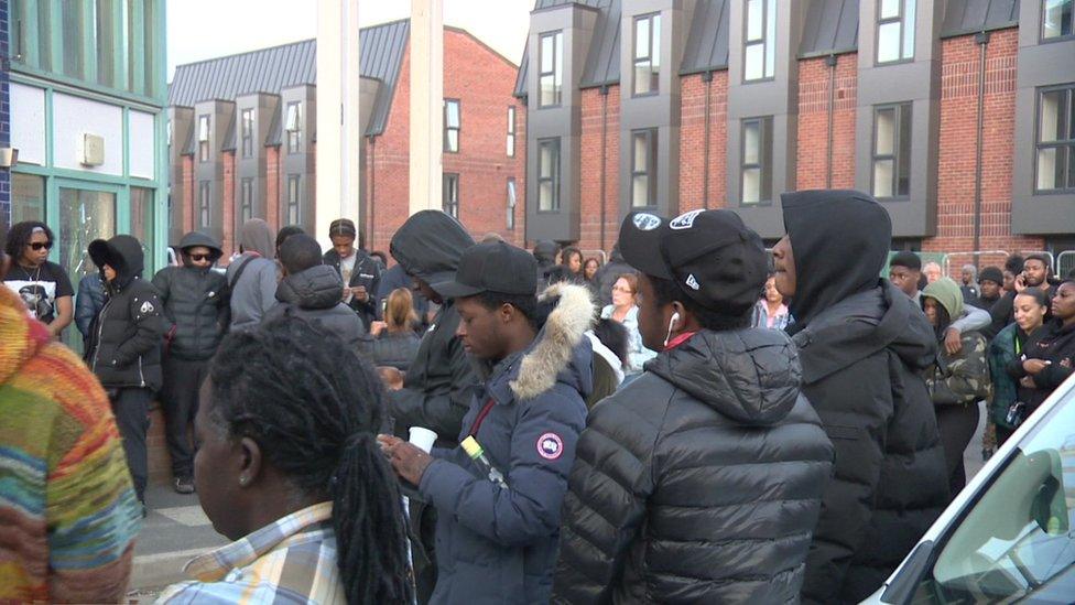 People gathered to pay their respects to the victims