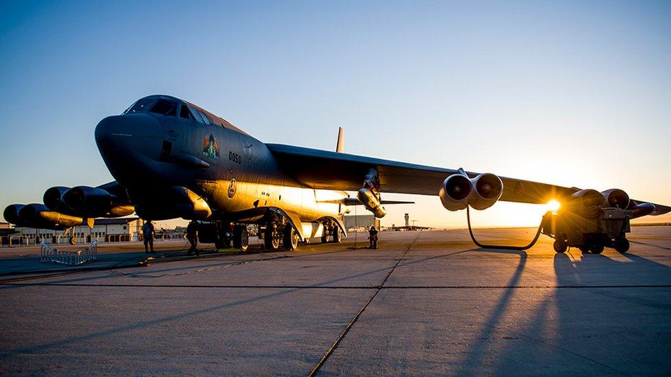 A B-52H Stratofortress conducted a flight test of the AGM-183A, California, 2020