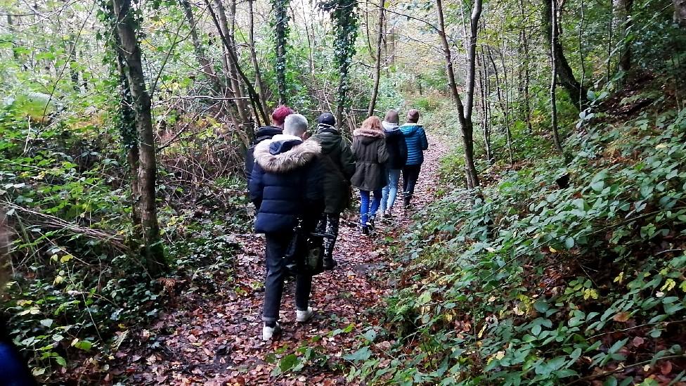 Kids on countryside walk