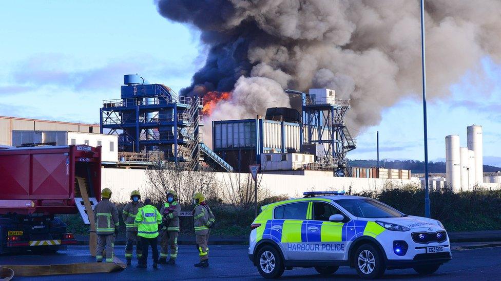 Fire in Belfast Harbour estate