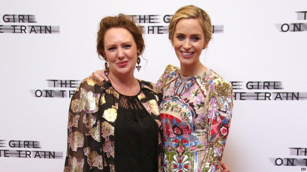 Paula Hawkins and Emily Blunt