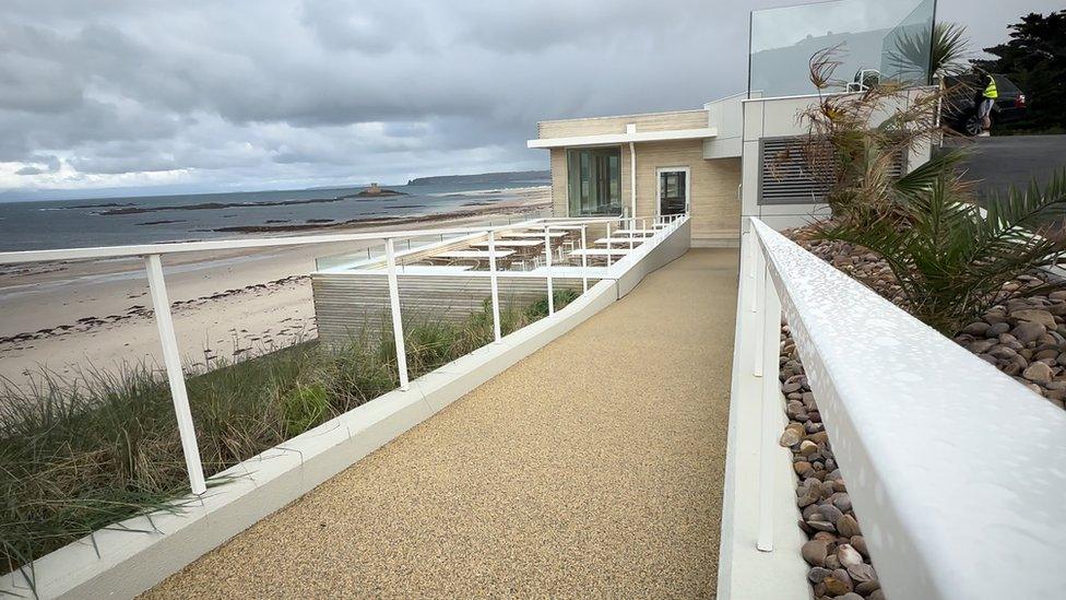 Nude Dunes restaurant on the beach