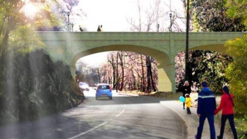 Artist's impression of bridge