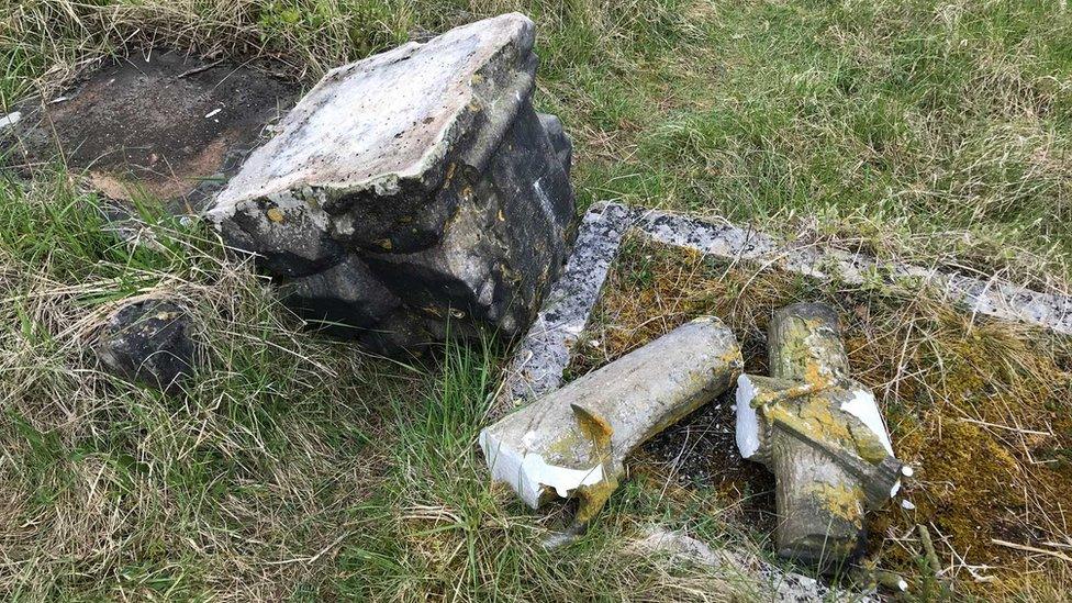 Headstone vandalised