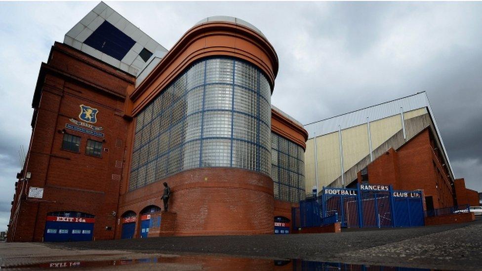 A view of Ibrox Stadium home to Glasgow Rangers Football Club on April 24, 2012