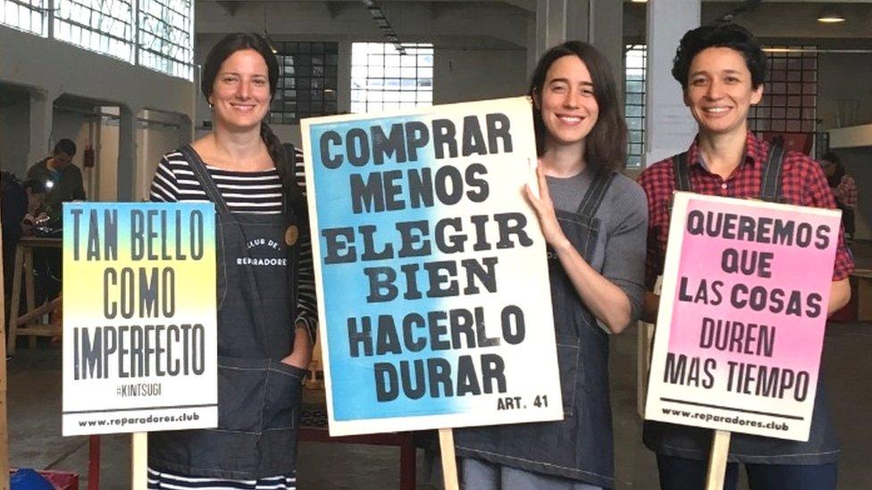 Club de Reparadores founders from left to right: Melina Scioli, Marina Pla and Julieta Morosoli