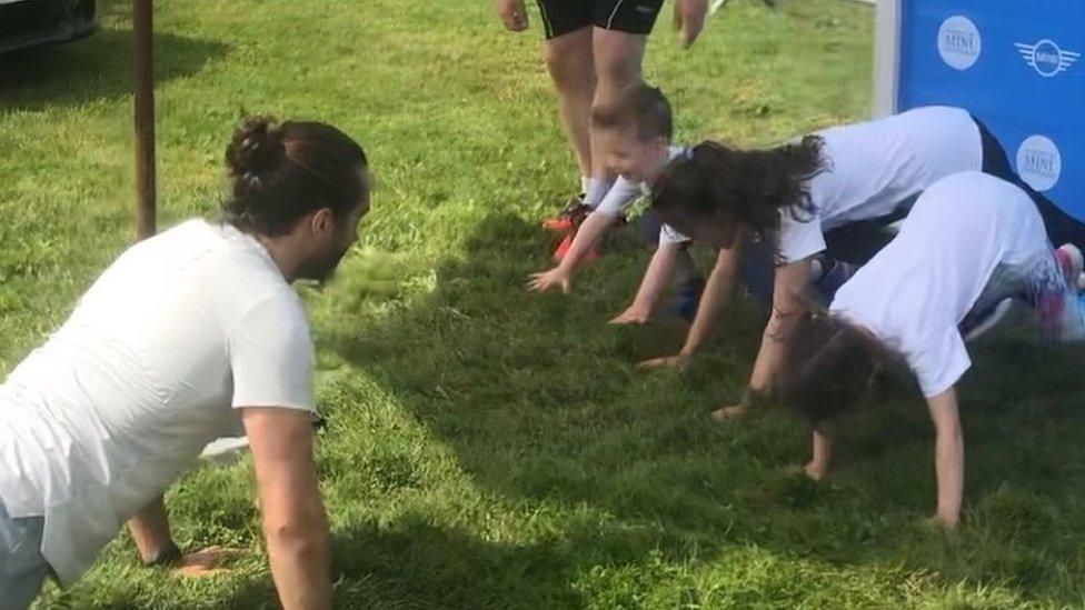 Murphy children with Joe Wicks