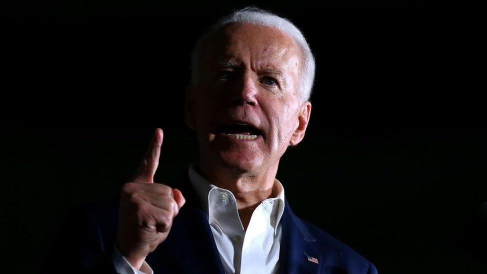 Joe Biden speaks on the campaign trail