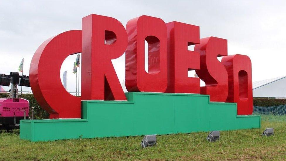 Croeso sign at Eisteddfod