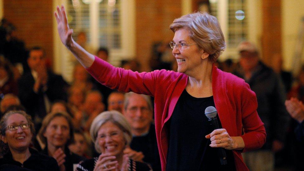 Potential 2020 U.S. Democratic presidential candidate and U.S. Senator Elizabeth Warren (D-MA) takes the stage at an Organizing Event in Claremont, New Hampshire, U.S., January 18, 2019.