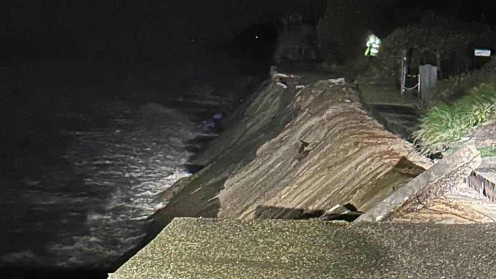 Collapsed road at Hemsby