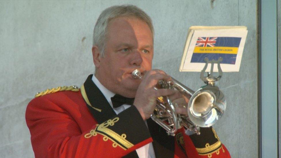 Angus Edmond, from Newtongrange Silver Band, played the Last Post at the Scottish Parliament service.