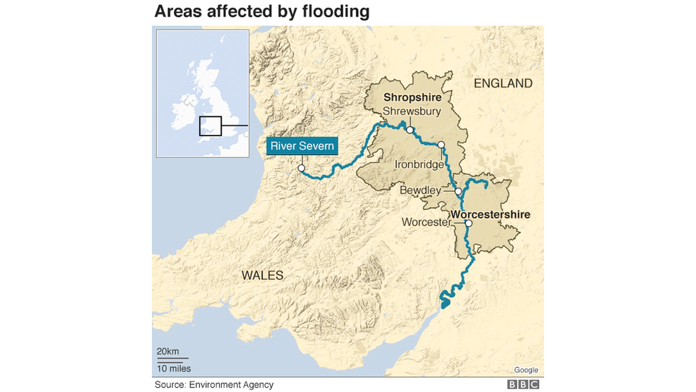 Map of flooding