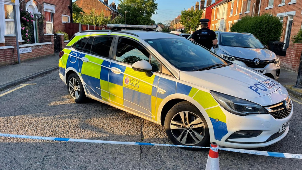 Police cordon outside house in Colchester