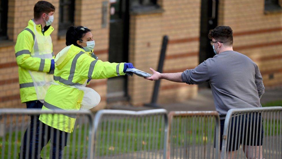 Students being tested at Glasgow university