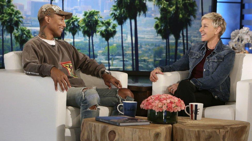 Pharrell Williams and Ellen DeGeneres