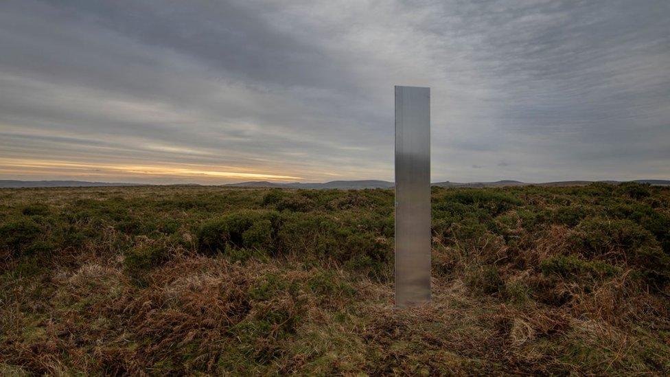 Metal monolith on Dartmoor