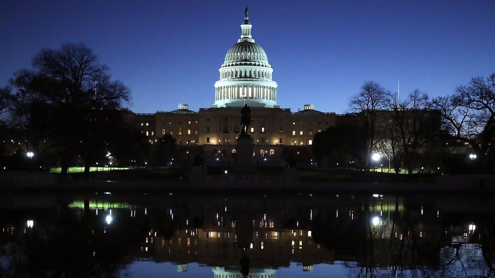 The US Capitol casts a reflection on 29 November 2017