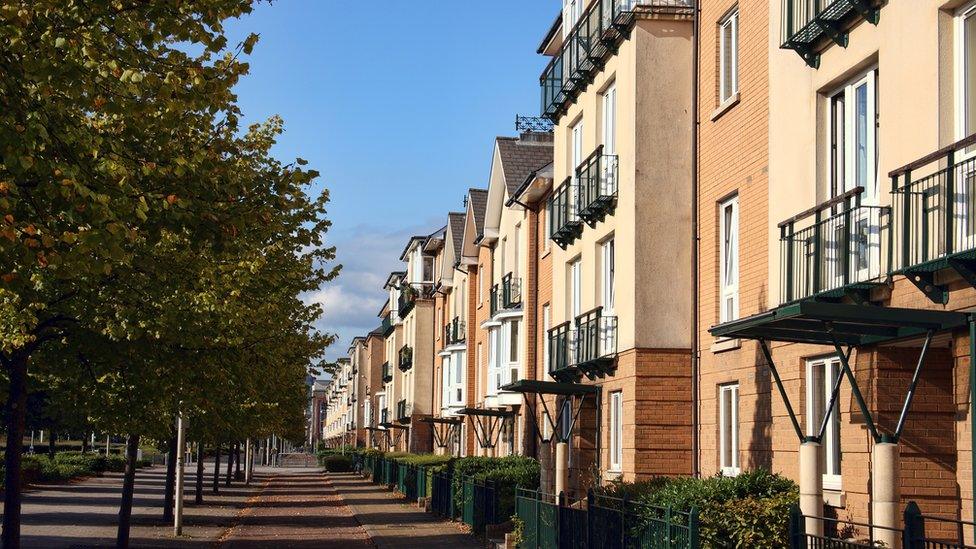 A row of flats in Cardiff