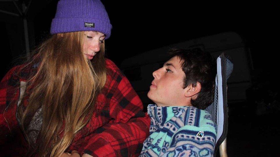 Owen Harding with his girlfriend Meg