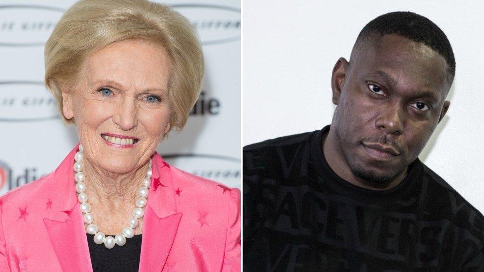 Mary Berry and Dizzee Rascal