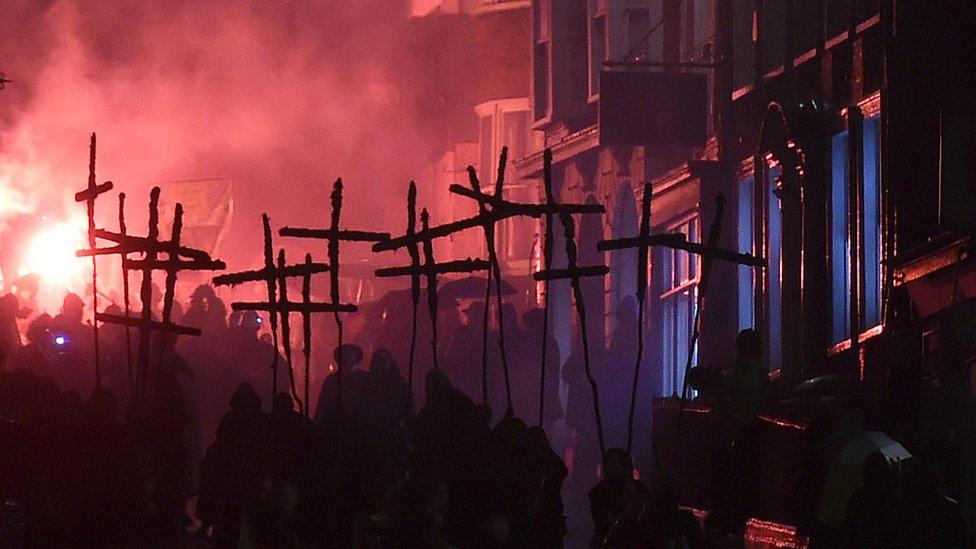 Lewes bonfire parade 2015