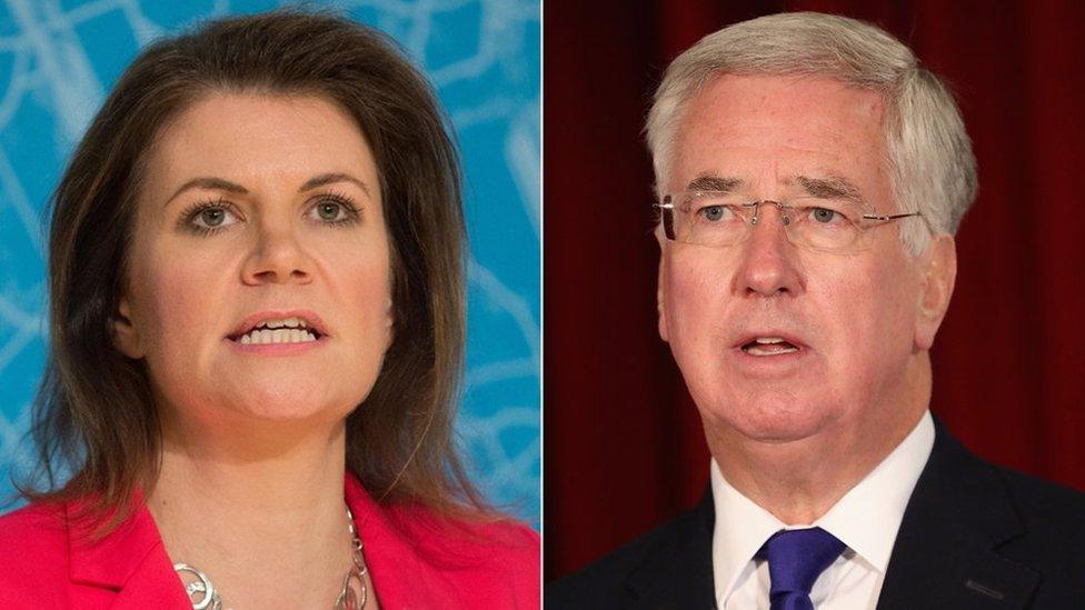 Julia Hartley-Brewer and Michael Fallon