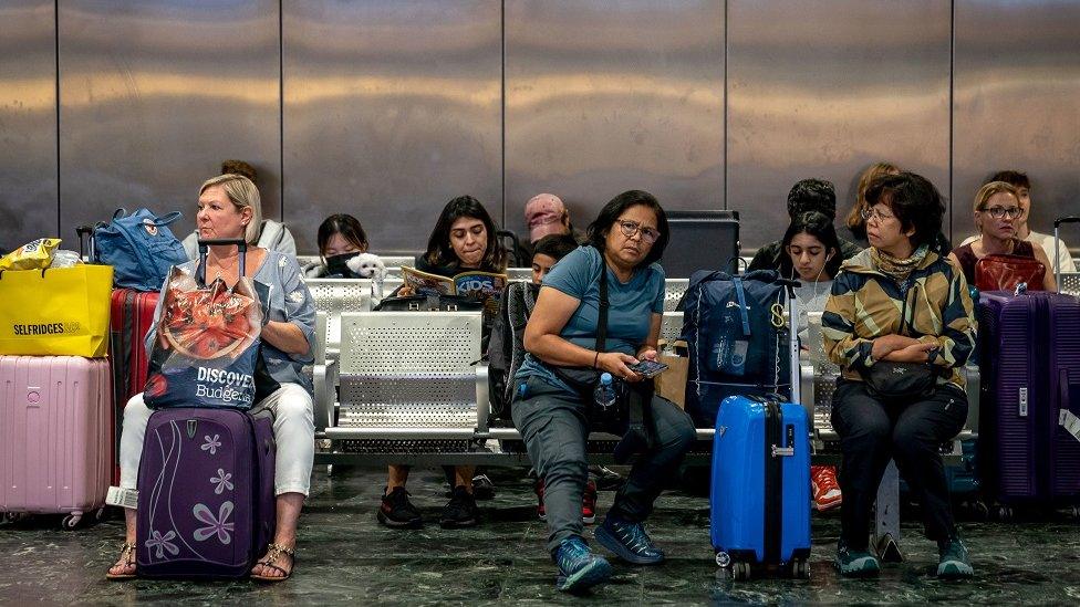 Passengers waiting at Euston during a previous strike