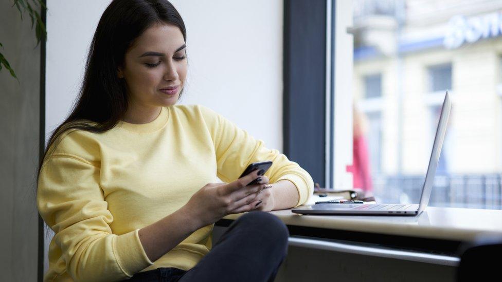 woman on mobile phone