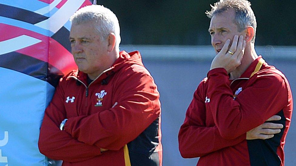 Wales coach Warren Gatland with assistant Rob Howley