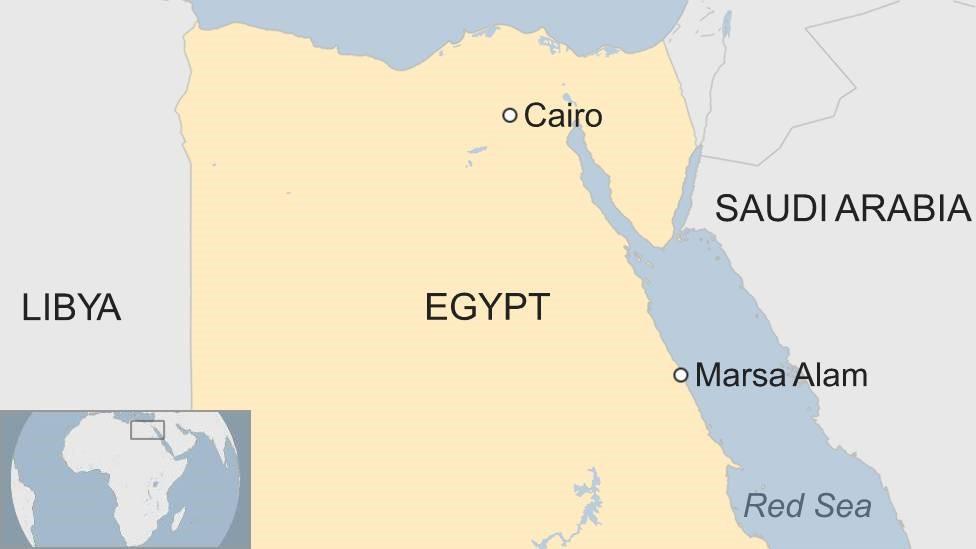 A map showing where Marsa Alam is in Egypt