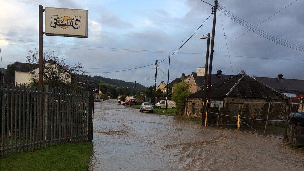 Flooding in Talsarn, Ceredigion