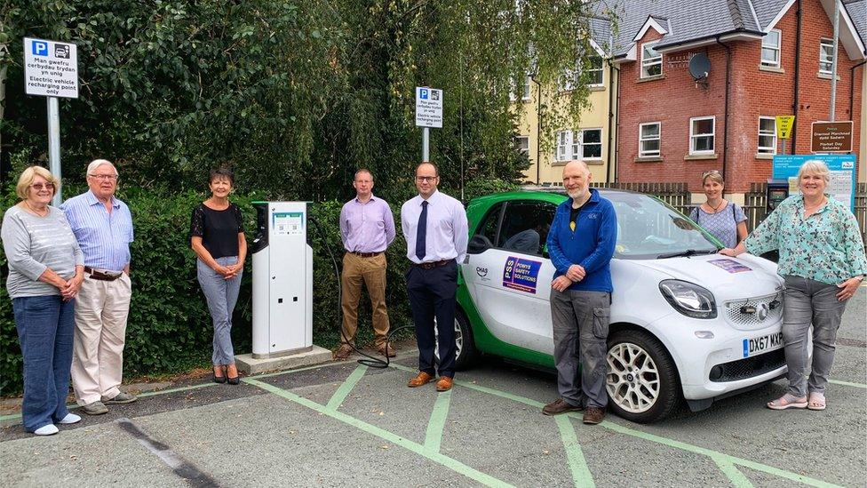 Council staff at one of the new charge points