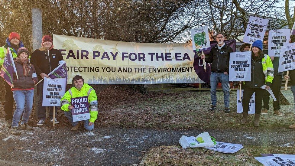 Staff at the picket line