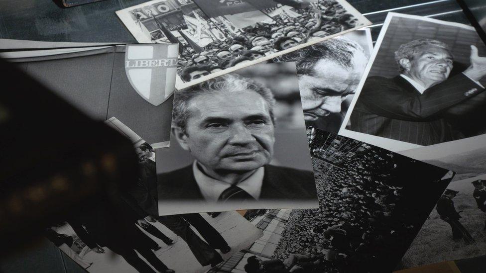 Photographs of former Italian Prime Minister Aldo Moro