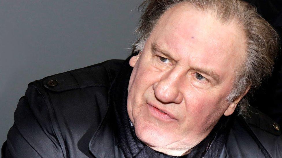 Actor Gerard Depardieu poses during Paris Book Fair 2018