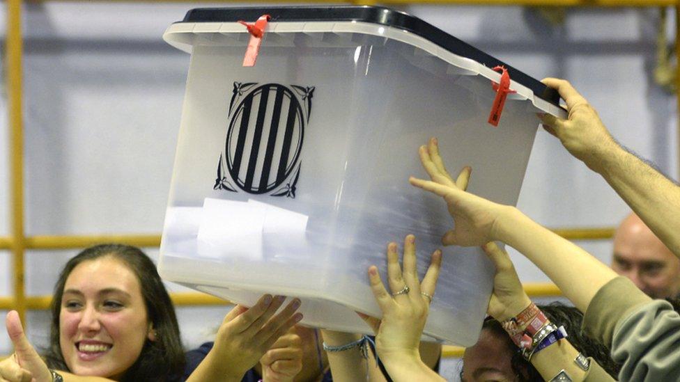 Ballot box after polls close