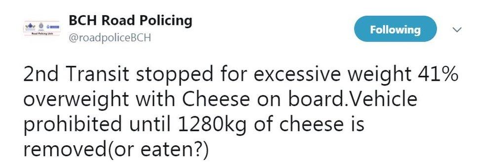 Tweet about cheese