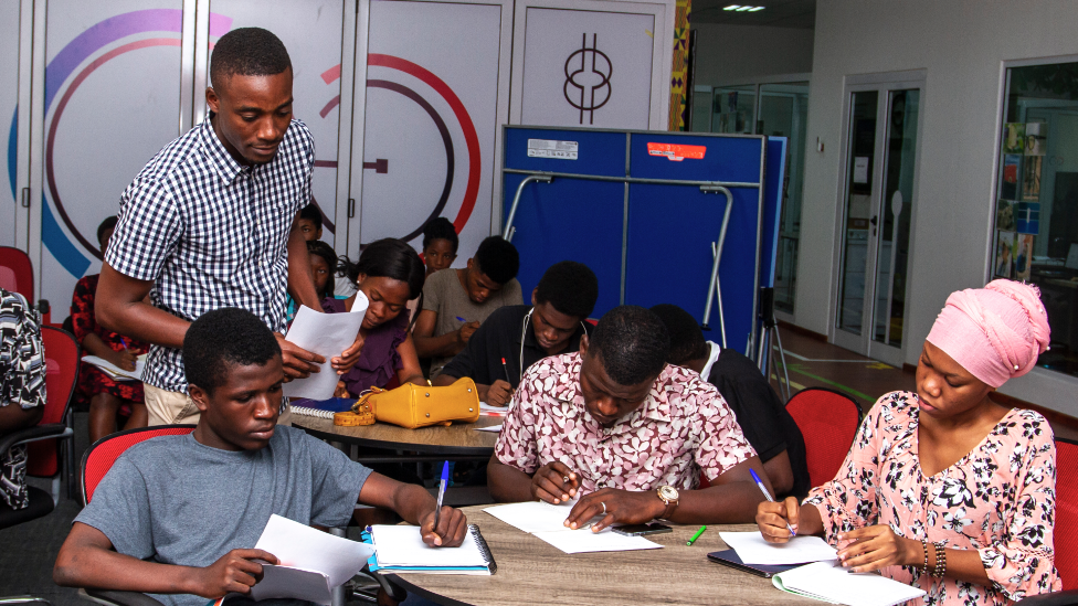 People attending a session with Ghana Tech Lab