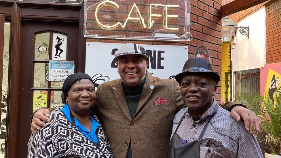 Angela and Alf Knight who run The 2Tone Café pictured with organiser Richard Willie