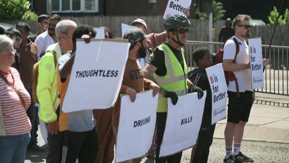 Campaigners on the A45 Coventry Road