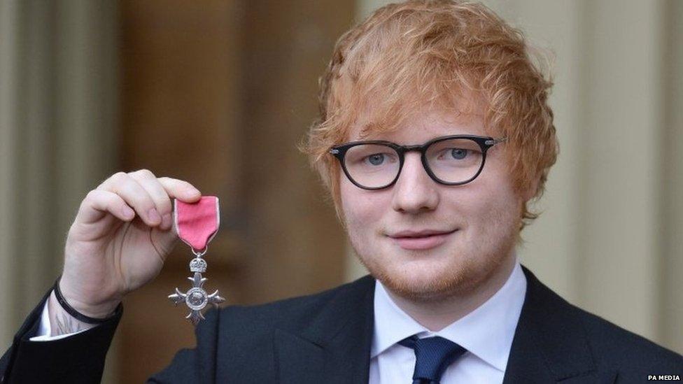 Singer and musician Ed Sheeran