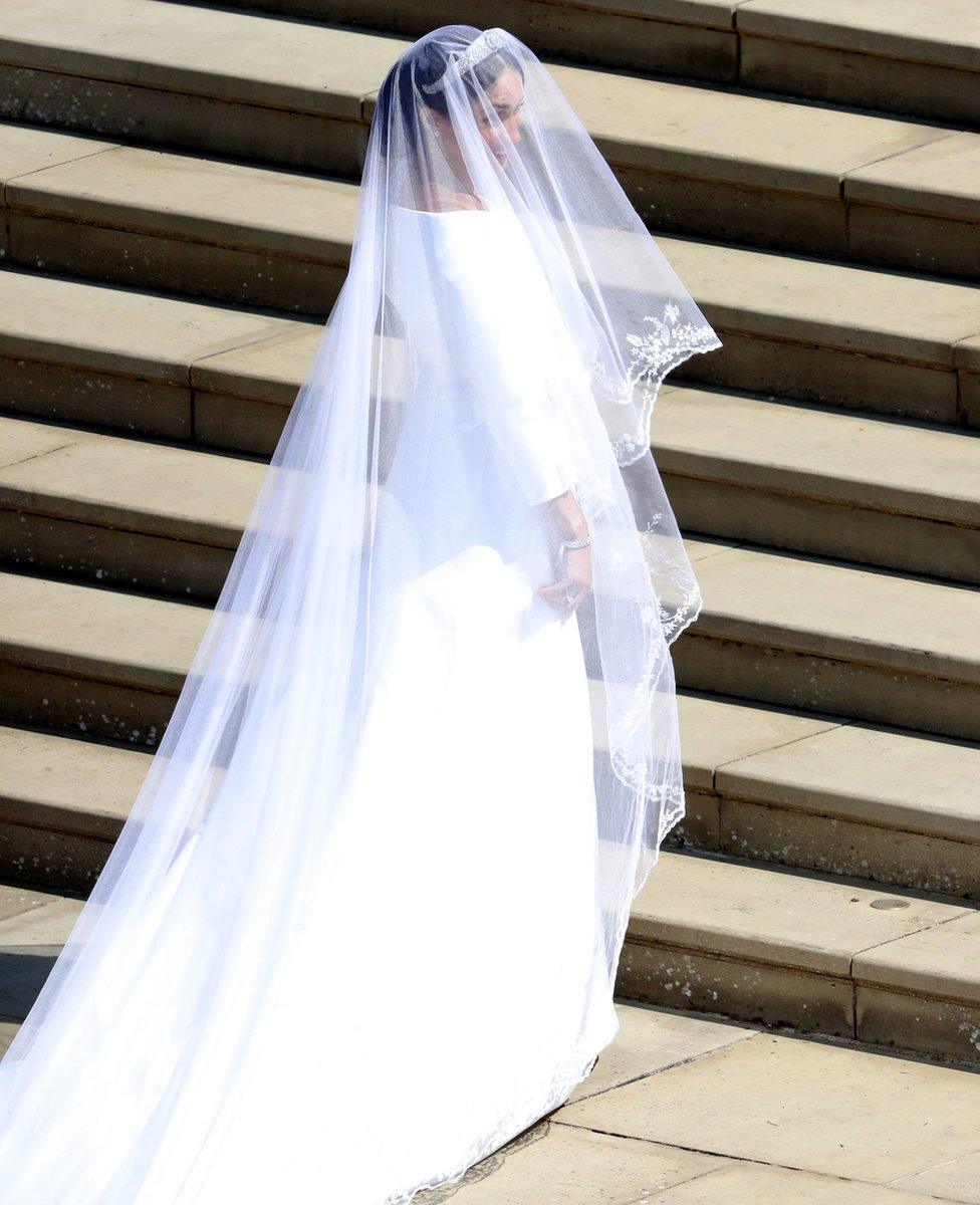 Meghan Markle arrives at St George"s Chapel at Windsor Castle