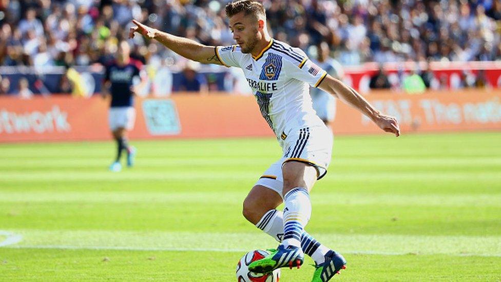 Robbie Rogers playing for LA Galaxy