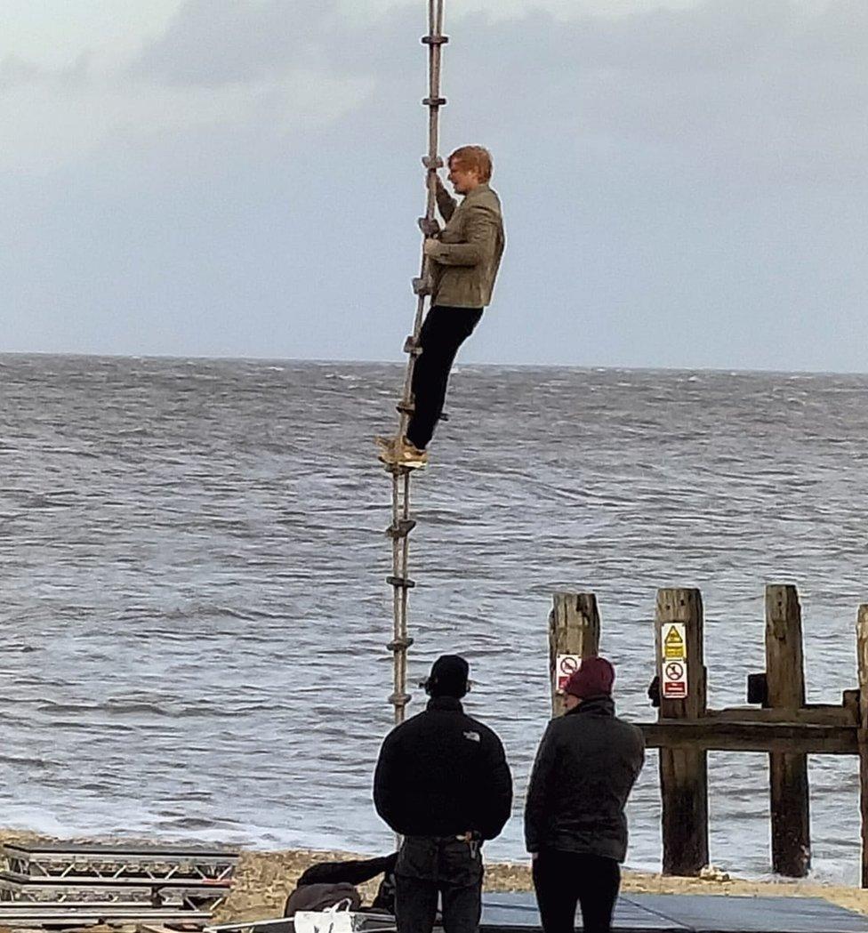 Ed Sheeran at North Denes Beach