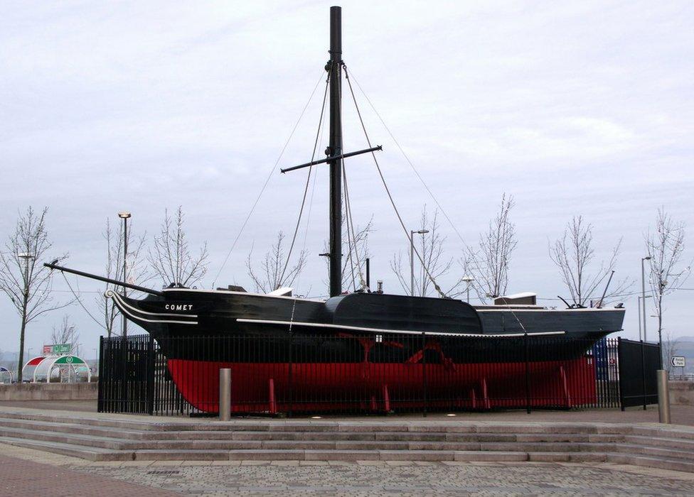The 1962 replica of the Comet which was located in Port Glasgow