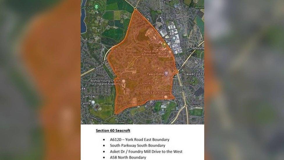 Map showing the area of Seacroft covered by the order